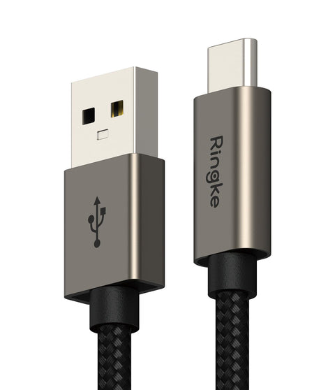 Ringke USB to USB C Basic Cable (6.6 FT), USB A to Type C 60W Fast Charging Charger Cord Car Carplay Cable Compatible with iPhone 16 and 15 Series, Galaxy, Pixel, Laptops, and Tablets - Black