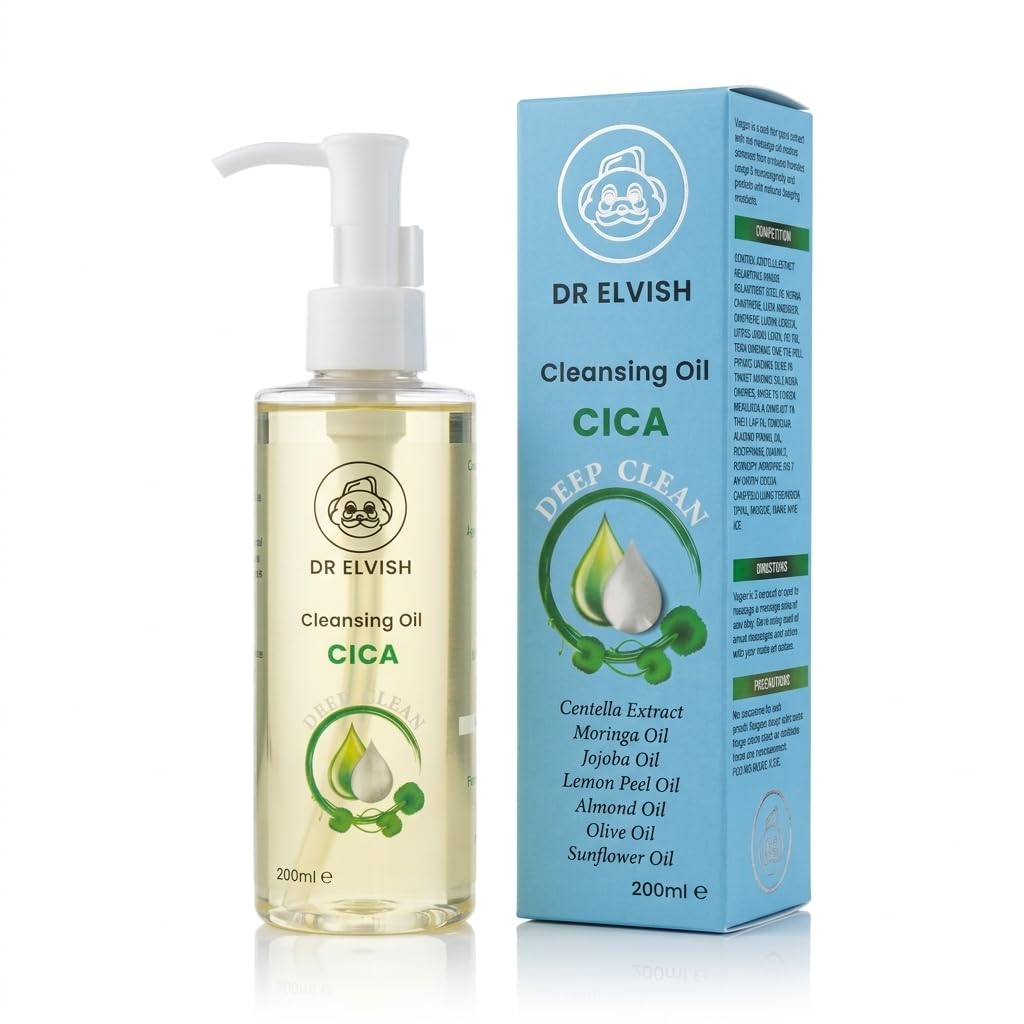 Dr Elvish Cleansing Oil with Cica – Makeup Remover & Blackhead Dissolver – 200ml
