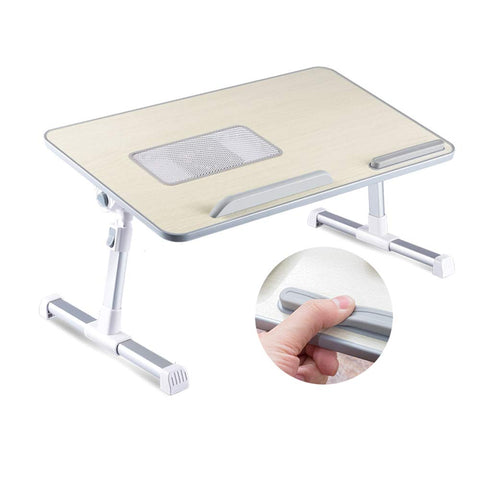HOSL Adjustable Laptop Desk for Bed Adjustable Laptop Stand Computer Desk Laptop Stand Foldable Notebook Table Shelf Portable Reading Table Homework Desk Dinning Table (with USB Fan, Titanium Grey)