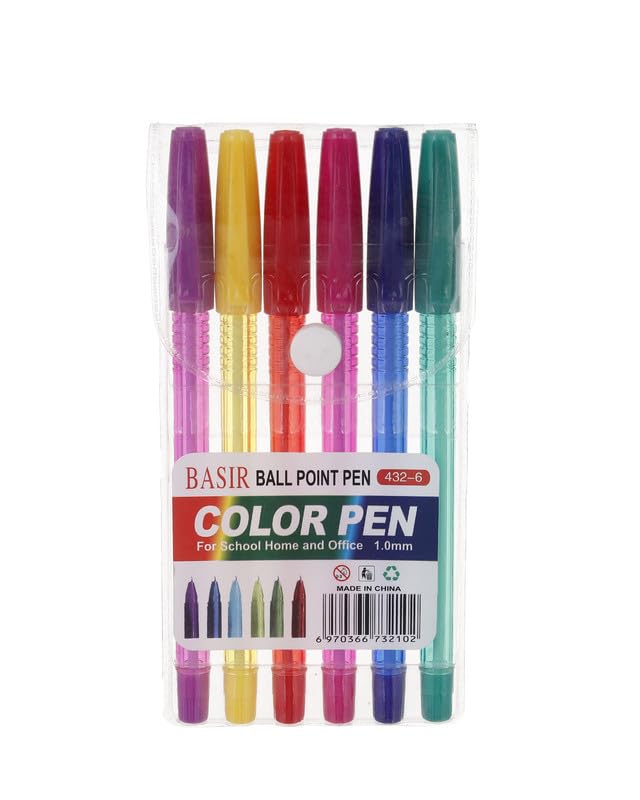 3A Set Of 6 Pens 0.1 ml Color Ballpoint Pens - Multi Color