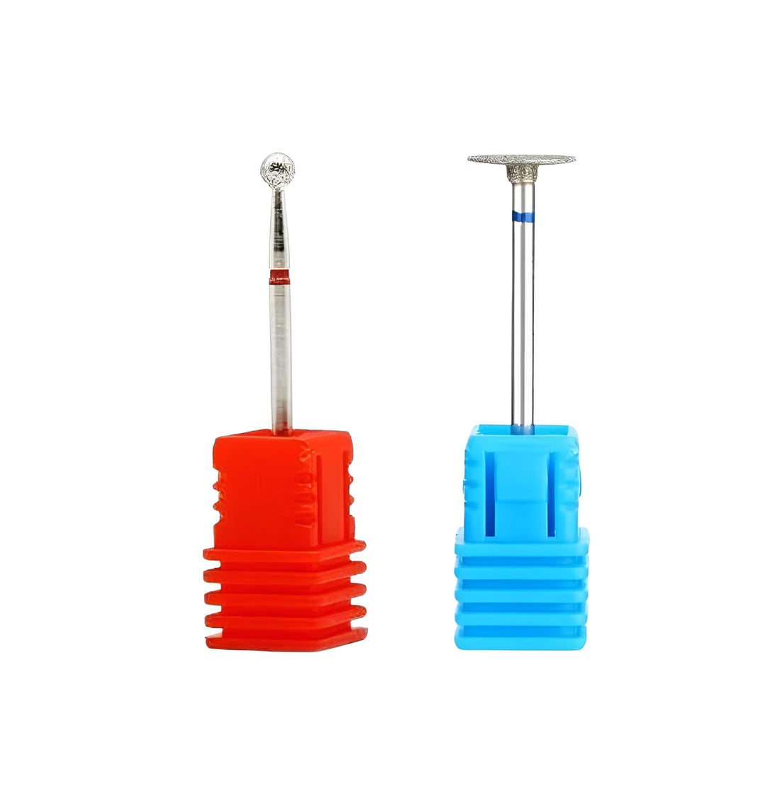 2 Piece Ball Shape Diamond Nail Drill Bit Set Fine Grit for Cuticle Cleaning and Nail Prep, Professional Electric Nail File Bits for Acrylic Gel Nails, Salon and Home Use