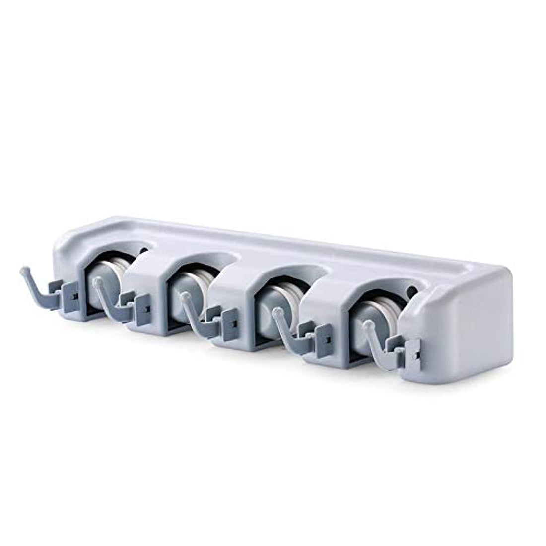 Mop and broom holder and garden tool organizer, wall mounted 4 ball slots with 5 hooks storage rack