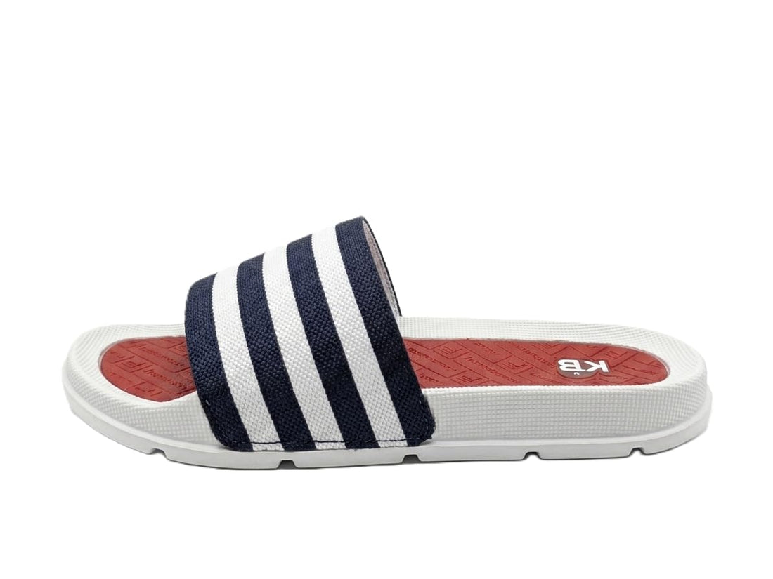 Project Z Code K.B Men's Slipper - Soft Fabric Wash Slippers Flexible Medical EVA Sole - Super Comfortable for Home and Summer Outings - [Black/Navy/Grey]