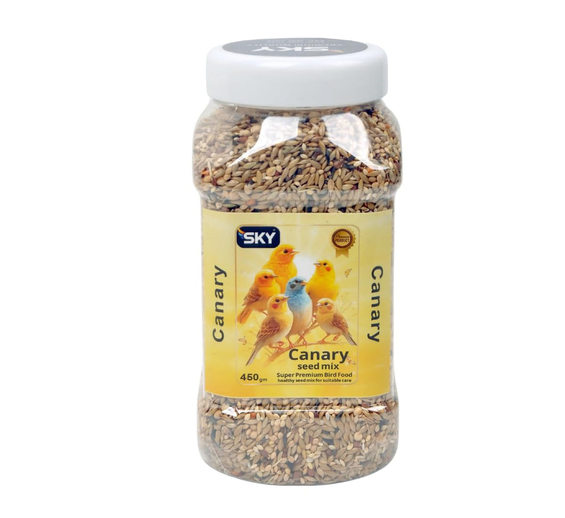 Canary Sky Food - Super Premium Canary Food, Healthy Canary Seed Mix for Twitter and Feathers Health (450g)