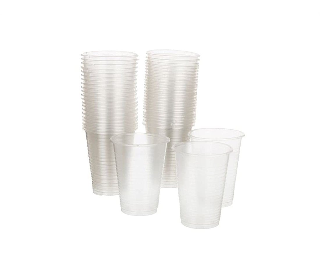 Transparent Plastic Cups - 50 Pieces