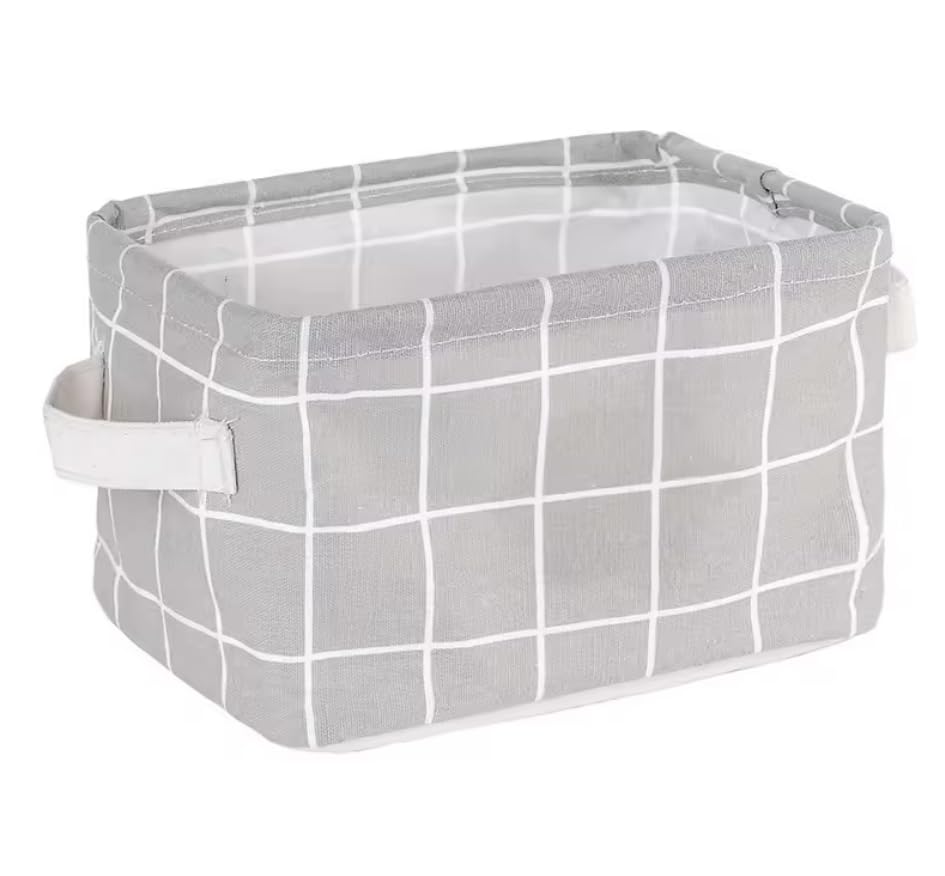 Small Fabric Storage Box, Cute Foldable Toy Organizer Basket for Kids, Office, Makeup Organizer for Dresser, Keys, Shelves, Desk, Small Items