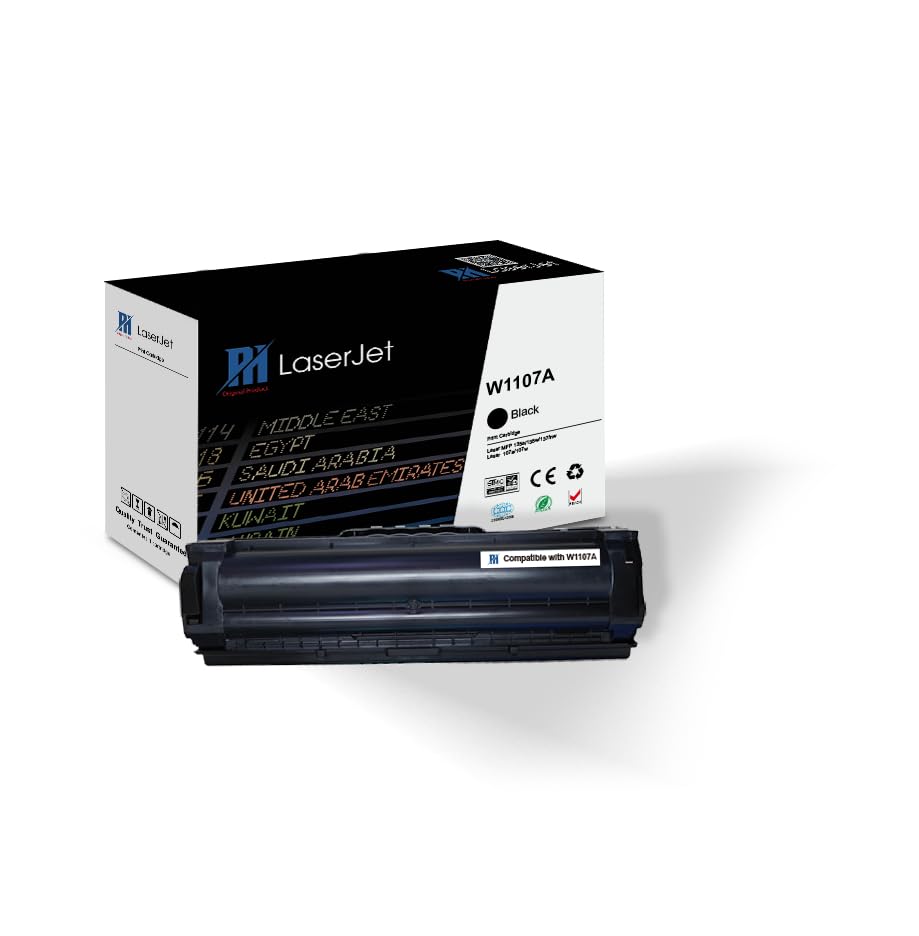 PH 107A Compatible Black Toner Cartridge Replacement for W1107A – High Yield Laser Printer Toner