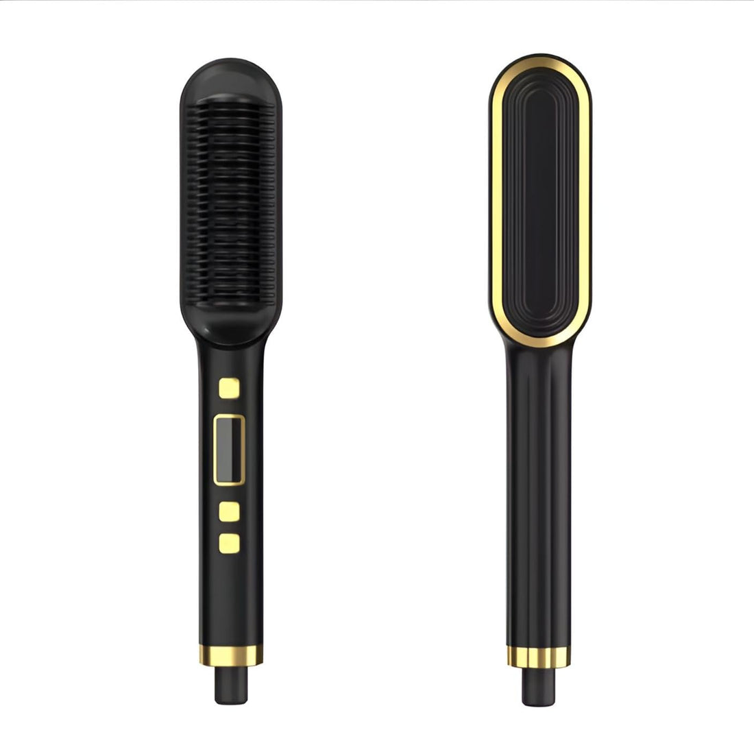2 in 1 Electric Hair Straightener Brush Negative Ion Professional with Lcd Display Straightener Tool for Coarse and Curly Hair (Red)