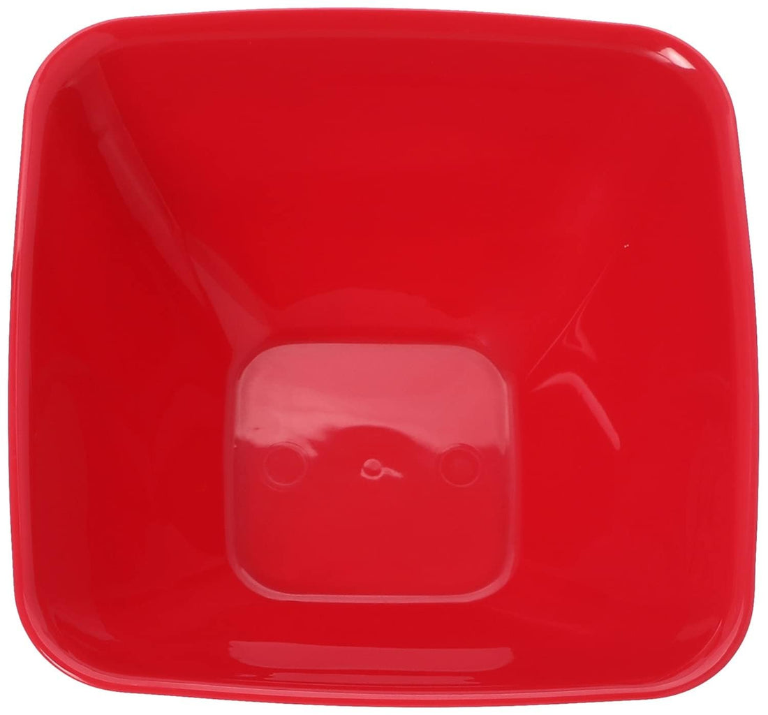 BB Plastic Small Square Bowl, 500 ml Capacity, Red