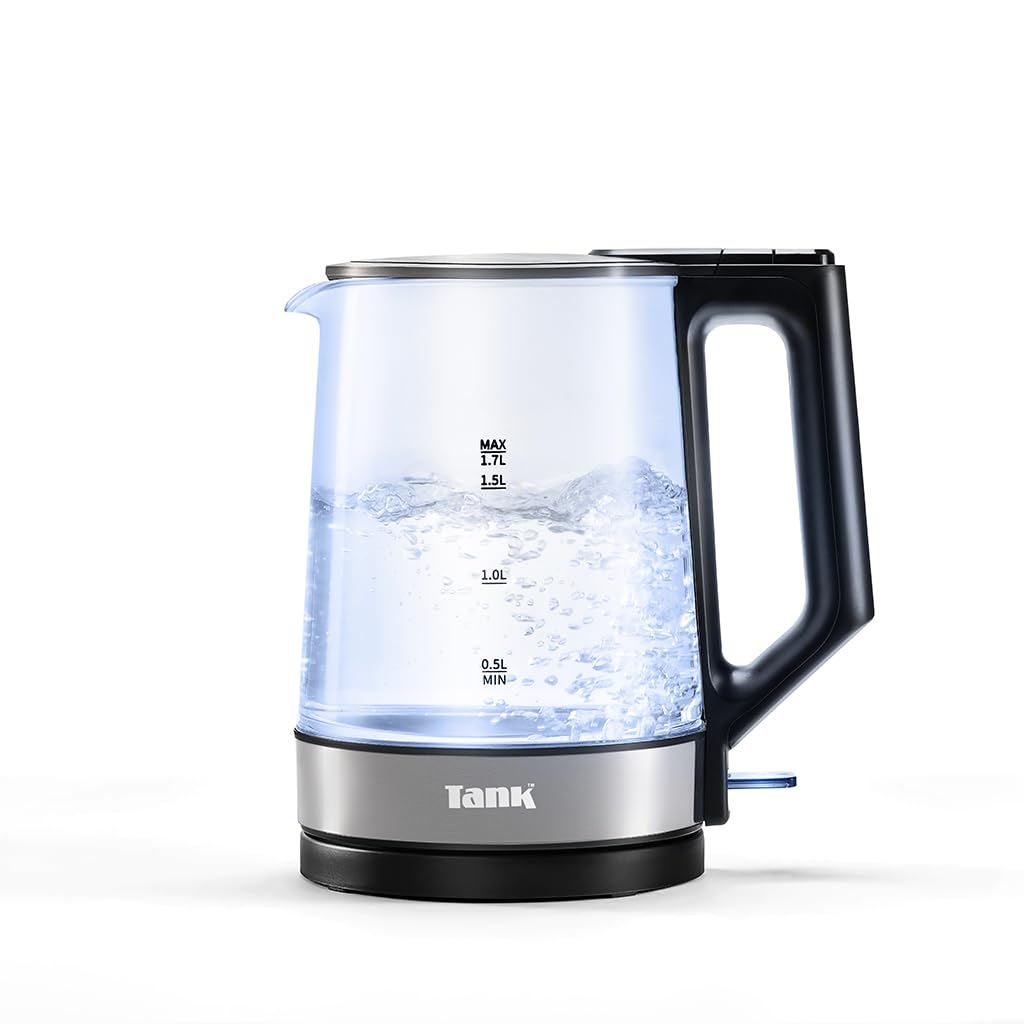 Tank Glass Kettle, 1.7L Capacity, 1850 Watts, Black, KG-2318B - 2 Year Warranty