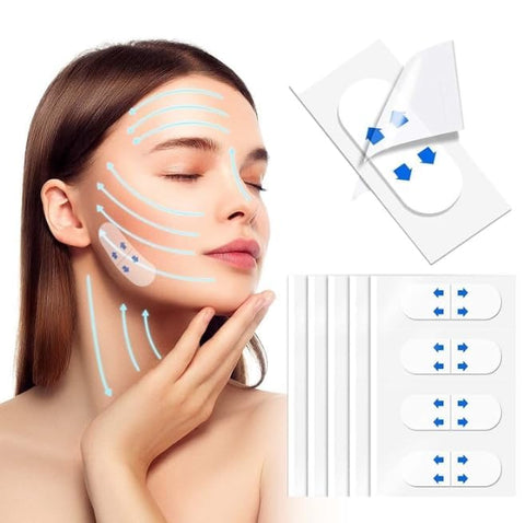 NKD Face Lift Tape Invisible, 120PCS Face Tape Lifting Invisible, Neck Tape Facelift Tape for Face Invisible, Neck Face Facial Lifting Tape Instant Stickers for Double Chin Neck Jowl Use Before Makeup