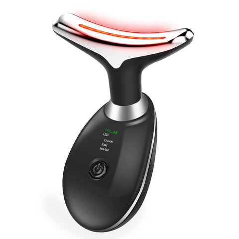Facial Massager, Against Wrinkles Face Beauty Device with 3 Modes, Double Chin Reducer Anti-Wrinkle Facial Device for Skin Tightening & Lifting, EMS Facial Massage for Women Men (Black)