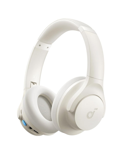 SoundCore Q11i Wireless Over-Ear Bluetooth Headphones by Anker, Deep Bass, 60H Playtime, Hi-Res Audio, Detachable Ear Cushions, Multipoint Connection,White