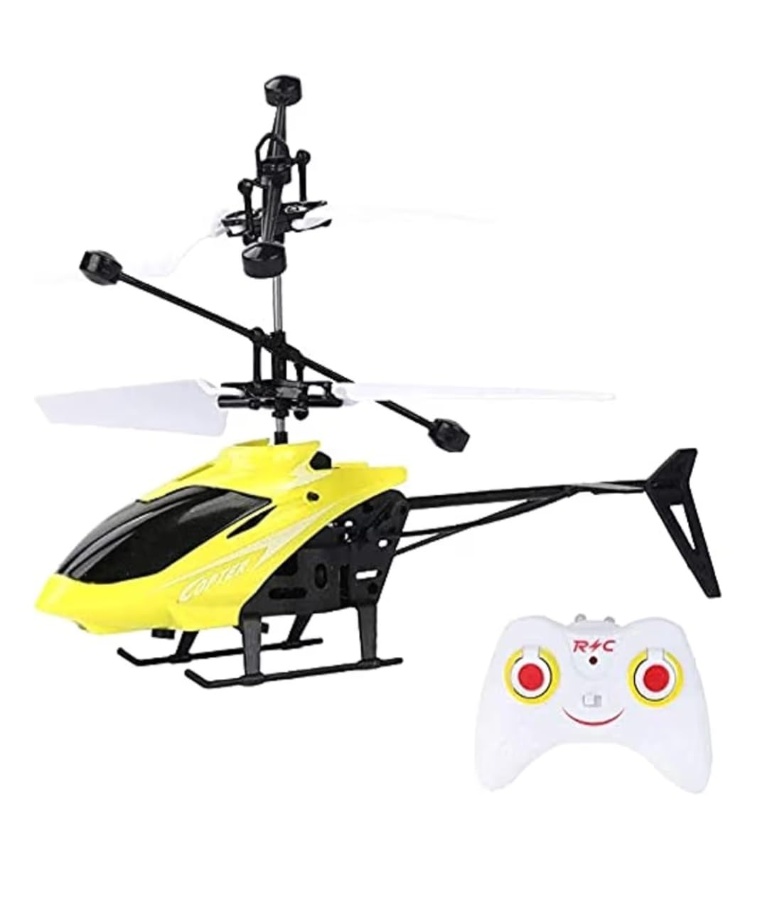Helicopter Toy Remote Control Flying Induction Hover And Remote Control Rechargeable Infrared Induction Drone Mini Led Flashing Light (Helicopter Yellow)