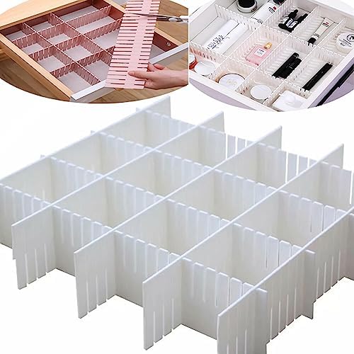 Minimalist White Plastic Drawer Organizer - 6 Compartments