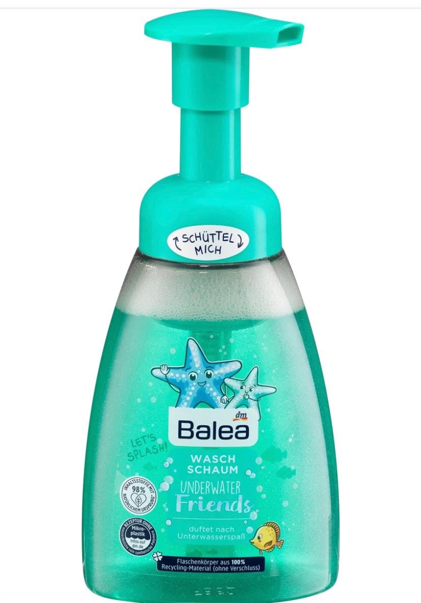 Balea children's washing foam Underwater Friends, 250 ml,Washing foam for children,With a nourishing scent,Moisturizing care formula,Especially for delicate children's skin