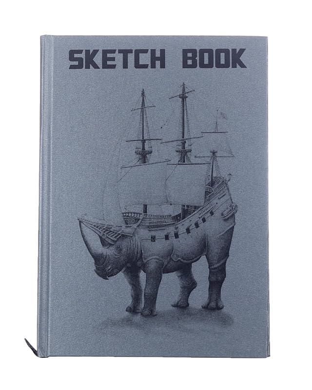 Discovery Sketch Book Heel White Paper 90 Gram 100 Sheets 17.5 * 25 A5 Brqueen Cover - Dark Grey C-8295-9