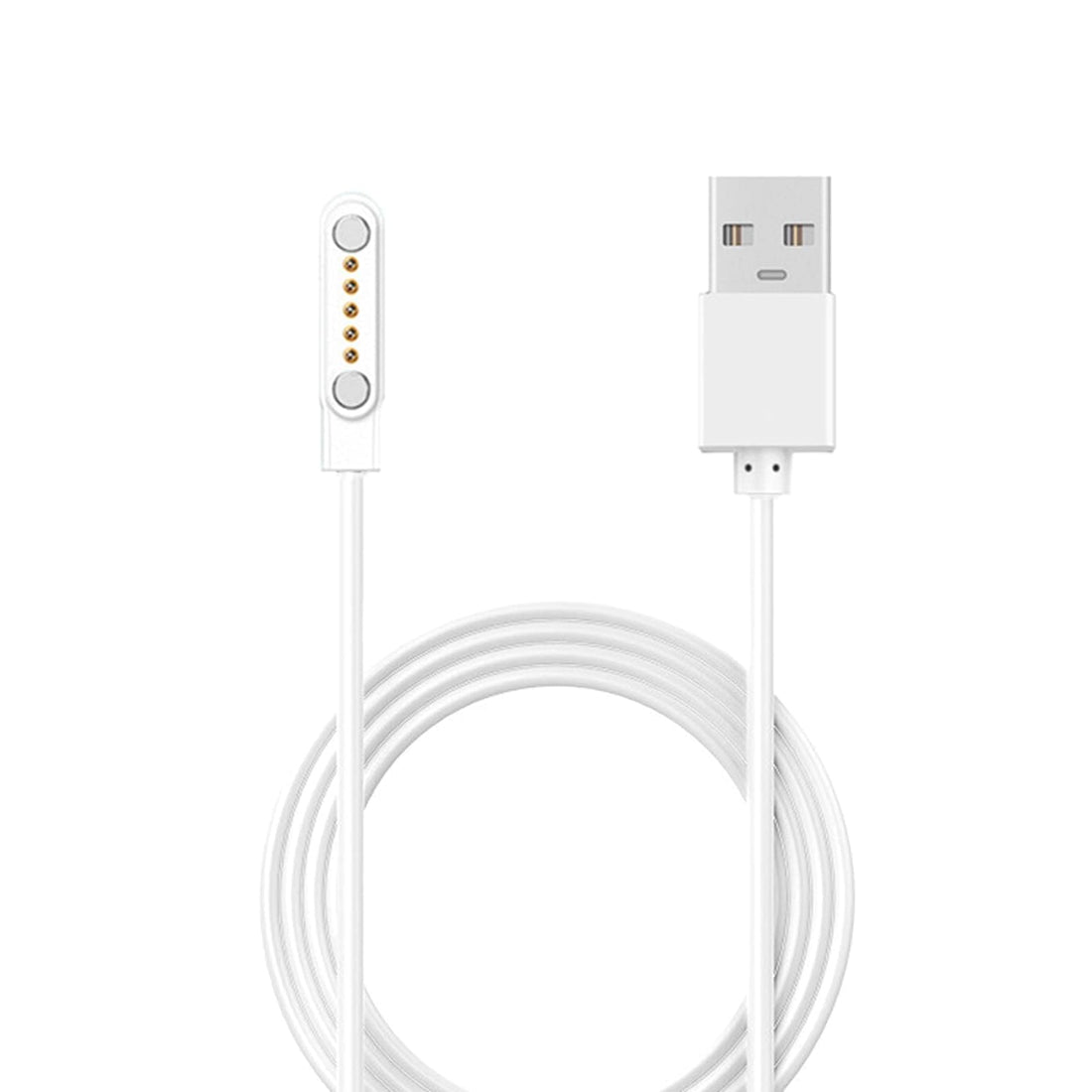 Dl3 Mobilak USB Charger 5 Pin 12mm Space Strong Magnetic Suction Cable Charging Stand Cord Compatible for Smartwatch Charging Dock Station for Multiple Devices Switch Controller Adapter [75cm] - White