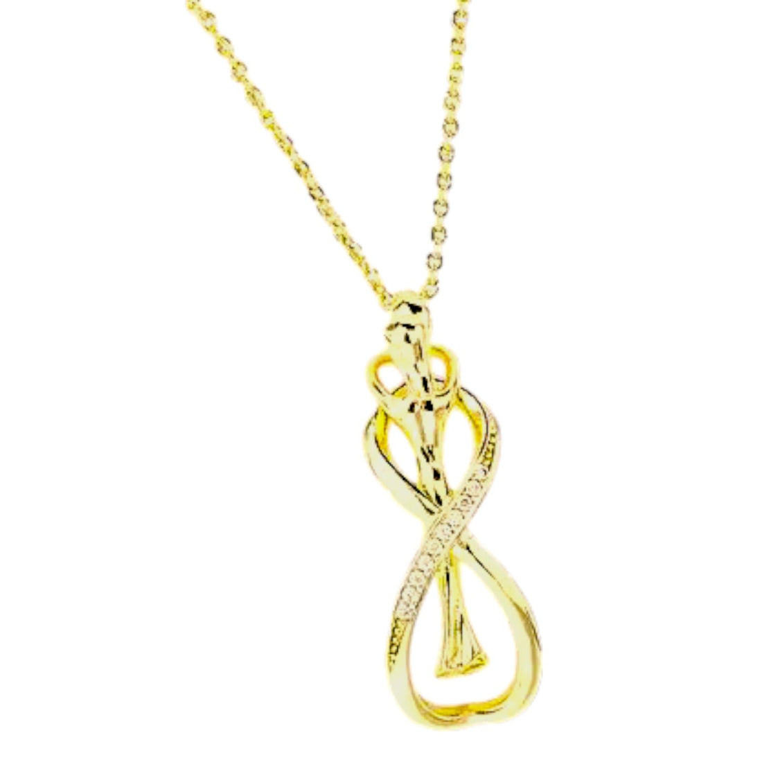 Women's Gold Dainty Necklace with Infinity Design Inlaid Crystal Delicate Chain