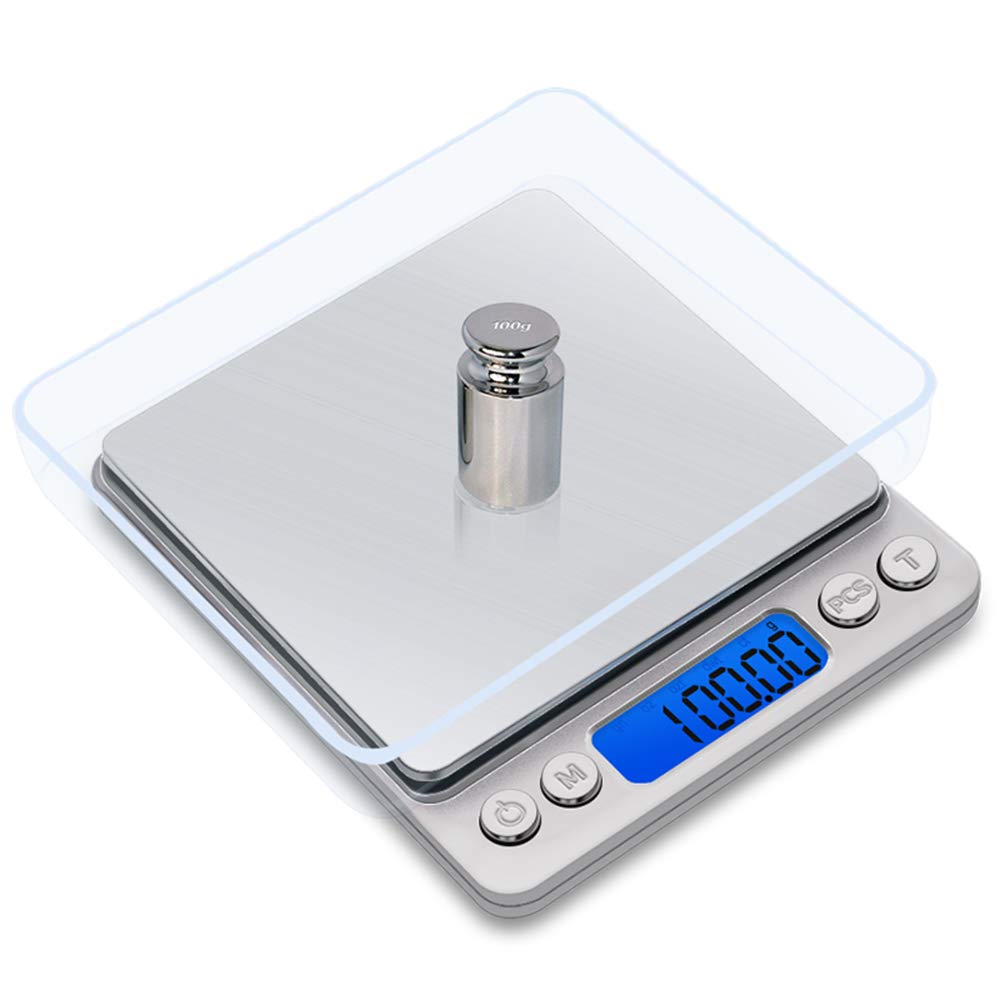 Mengshen Steelyard Digital Jewellery Scales 500g (0.01g) High Precision Milligram Pocket Scales Sensitive Portable Display with Stainless Steel Backlight