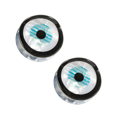 Circle Evil Eye Hair Clip,PVC Hair Claw,Small Hair Clips for Women,Pack of 2,Black