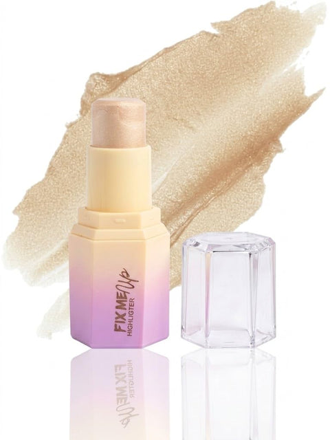 Highlighter Makeup Stick, Cream Glow Shimmer for a Radiant Finish, Easy to Blend & Long-Lasting Highlight Make Up for Face Eyes Lips (N03)