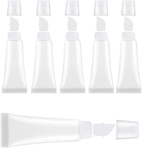 SYOSI Empty Lip Gloss Containers, 50Pcs 8ml Clear Soft Mini Cosmetic Tubes for Makeup and Travel Toiletries