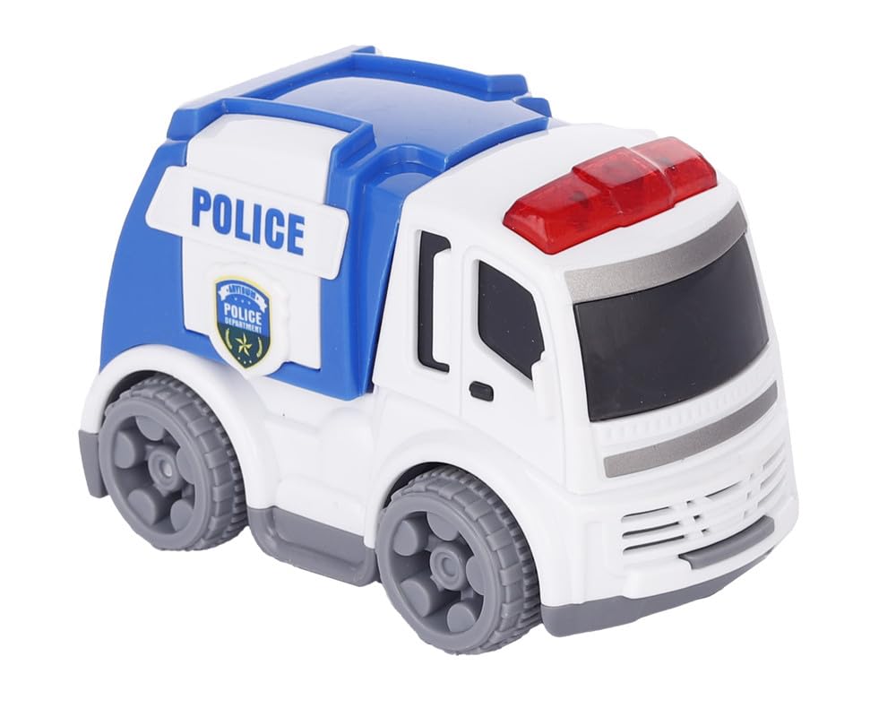 3A Boys 2620-12 Plastic Police Car Toy 1 Piece White Blue