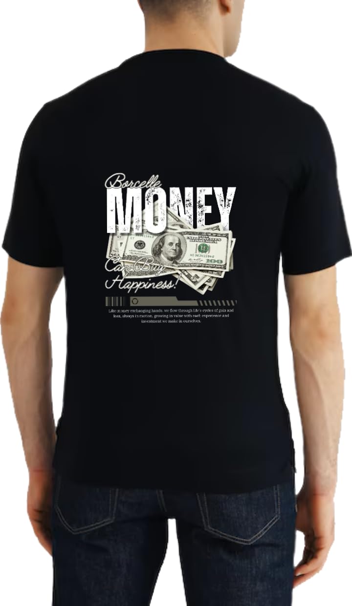 WHO MONEY Can Buy Happiness T-shirt Back Black