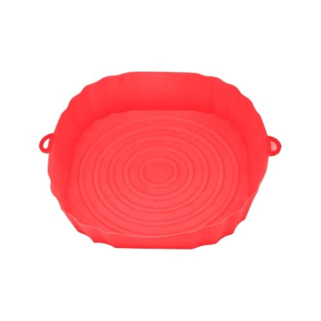 Air fryer silicone pot, 20 cm non-stick food basket, food safe oven accessories, replacement of parchment paper, reusable baking pan liner fits 3.6 to 6.8qt air fryer (square 20cm, red)
