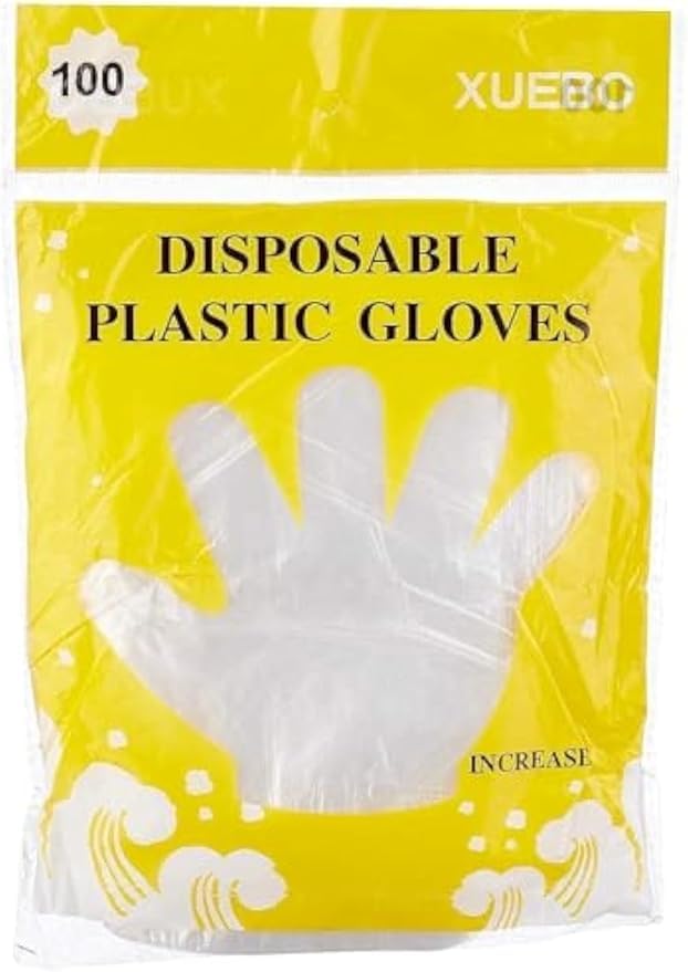 Disposable Plastic Gloves (2 Bags = 200 Gloves)