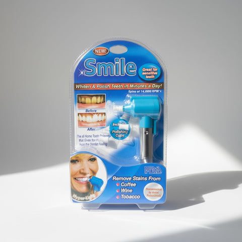 Upgraded Teeth Cleaner & Polisher - Portable Home Polish for Removing Coffee Stains and Smoking - Instant Whitening with LED Light and 14K RPM - Enamel Safe