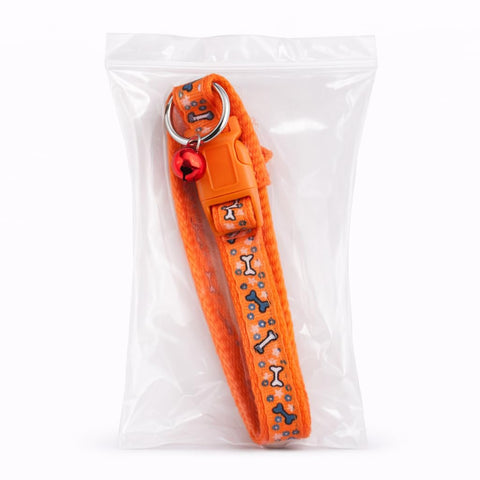 Dog Tag Holder Lightweight Waterproof Collar Accessory for Dogs and Puppies (Orange)