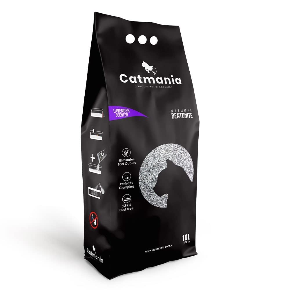 Catmania Litter With Lavender Scent 10 L With Great Ability To Absorb Liquids And Strong Clumping