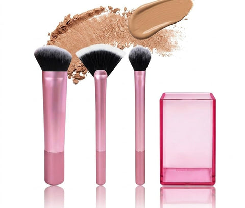 Makeup Brushes Makeup Brush large Set 3Pcs, Premium Synthetic Foundation Concealers Powder Blush Blending Makeup Brush Set