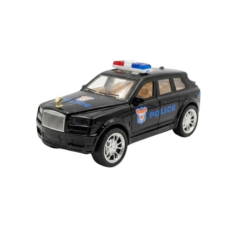 1:32 Scale Luxury Sports Car Friction Powered Cars Open Doors and Box Detailed Realistic Design Multicolor Gift for Boys (Black Police K0032)