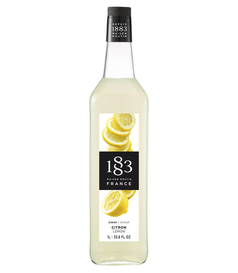 1883 MAISON ROUTIN FRANCE, Lemon Syrup, Glass Bottle, 1 Liter, Made in France