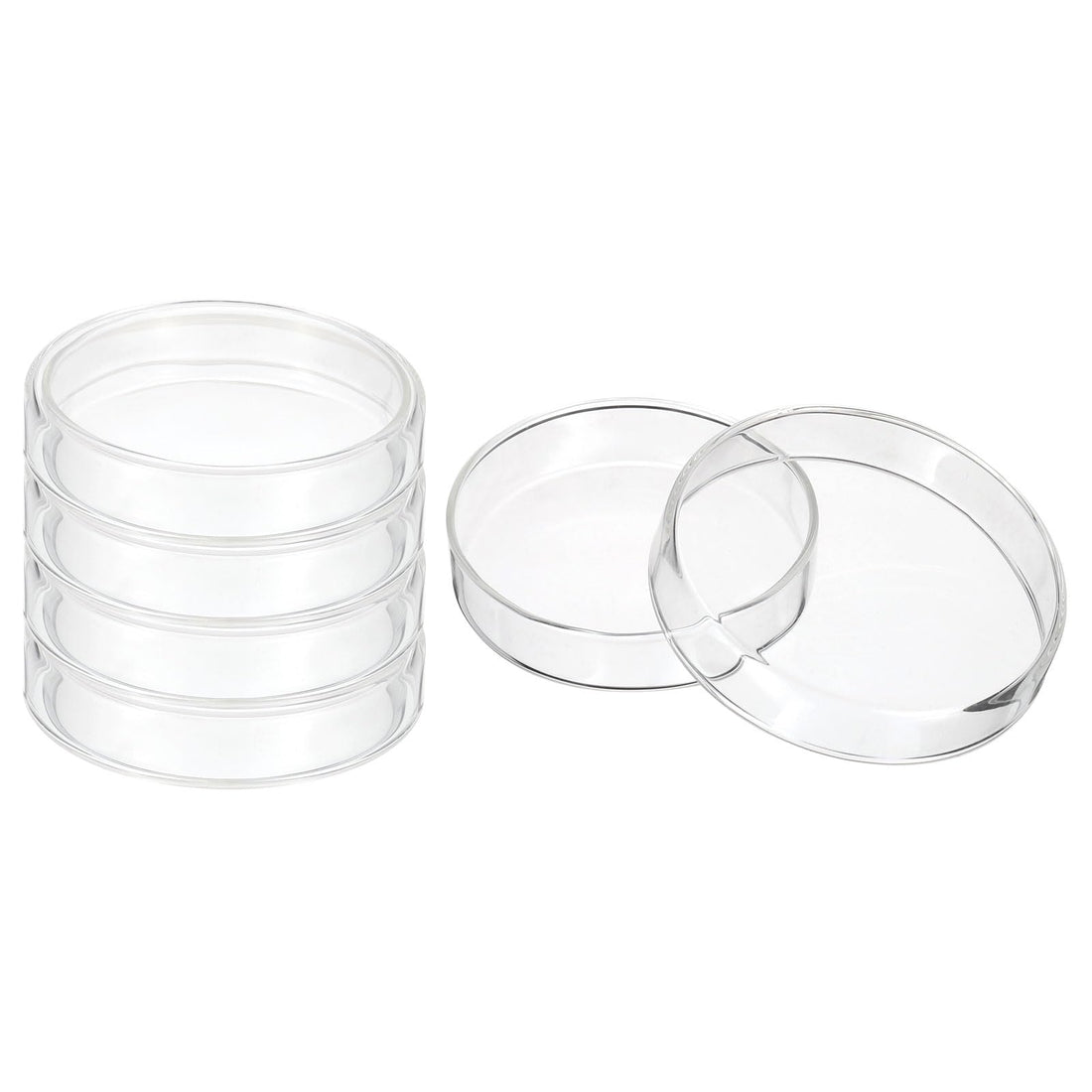 PATIKIL 90mm High Borosilicate Glass Petri Dishes with Lids, 5 Pcs Petri Plates for Lab Science Experiment, Clear