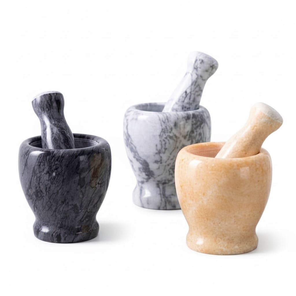 Group Tiger abdo - 22-167 Multicolor Marble Mortar and Pestle in Multicolor