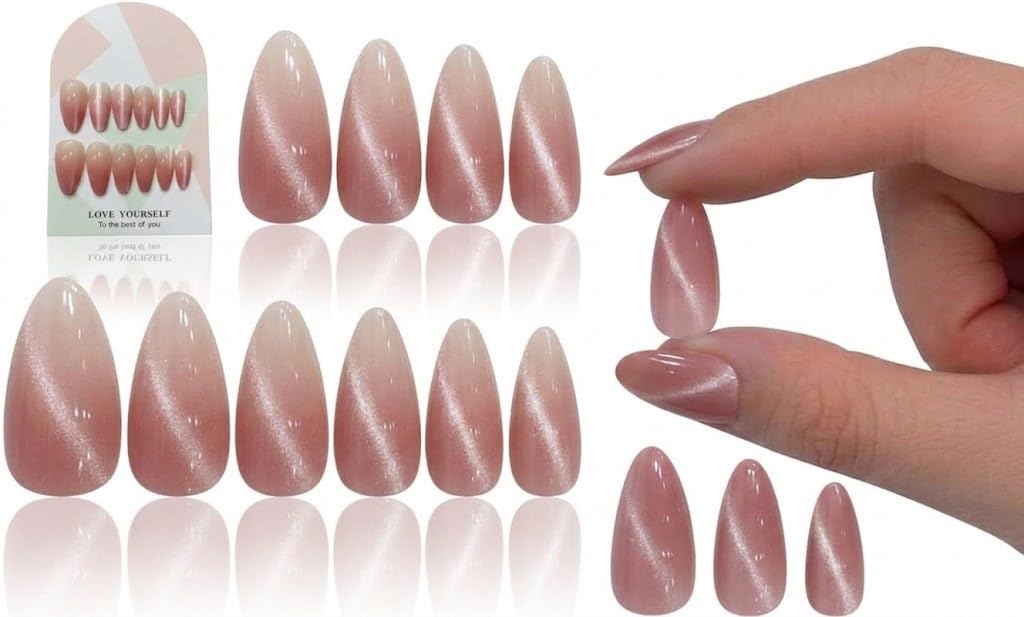 12pc Press on Nails MIRROR Artificial Acrylic Fake Nails- Fake Nail Artificial Fingernails Manicure Designs With 1 SHEET DOUBLE FACE. OVAL SHAPE- (N3)