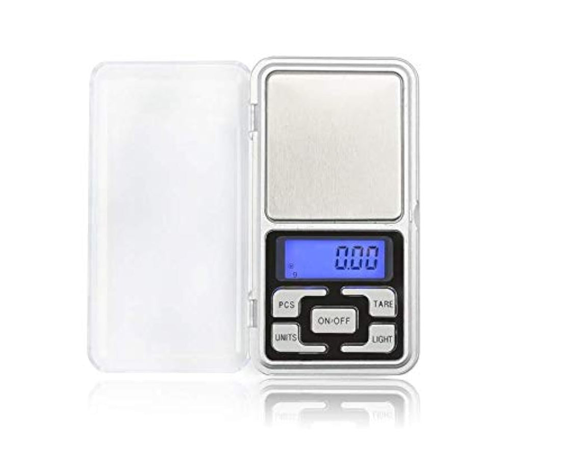Electronic Digital Pocket Scale Jewelry Diamond Gold Coin Calibration Weighing Balance Portable 500G/0.01G Counting Function Blue LCD
