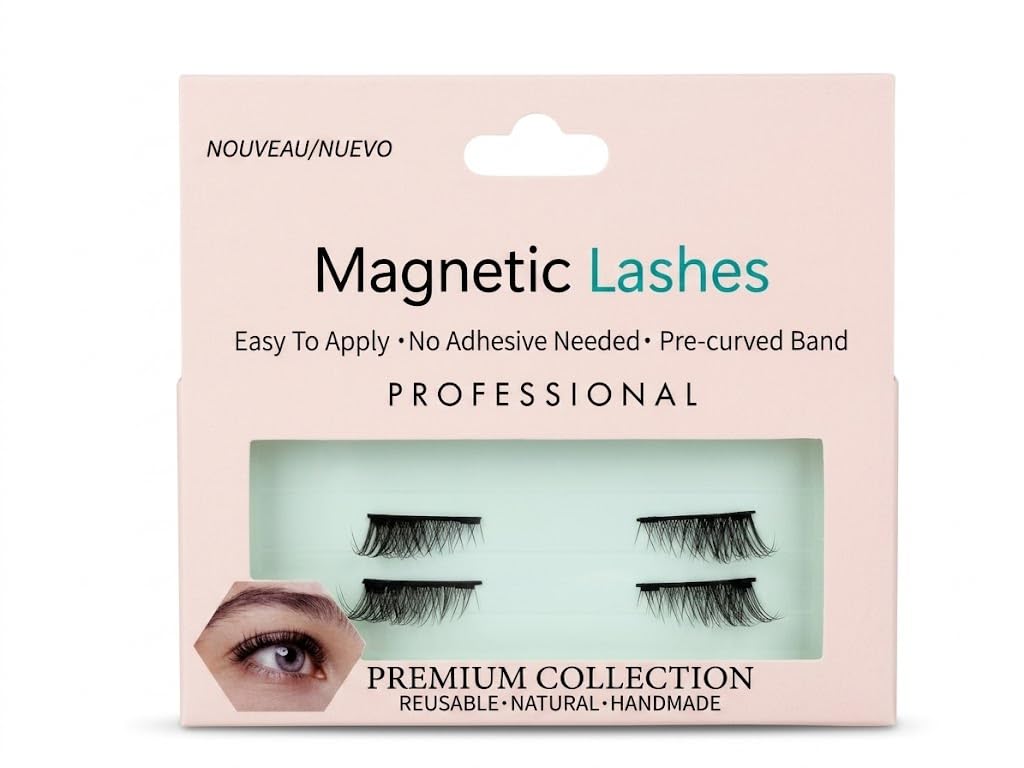 Magnetic Eyelashes with Applicator Daily Wear Reusable Magnetic Eyelashes Natural Look No Glue Needed Magnet Lashes Soft with Applicator Easy to Apply and Remove (FB-31F)