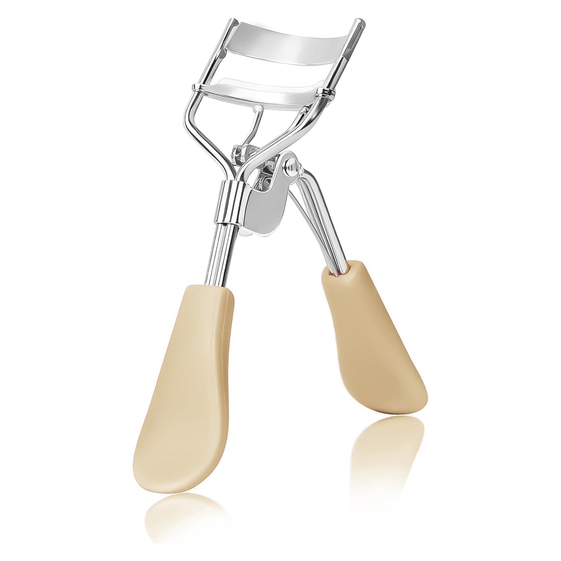 Mixueer - Eyelash Curler, Professional Lash Curler With Silicone Pad, Easy To Use, Curling Tool For Natural & Long-Lasting Lashes (Beige)