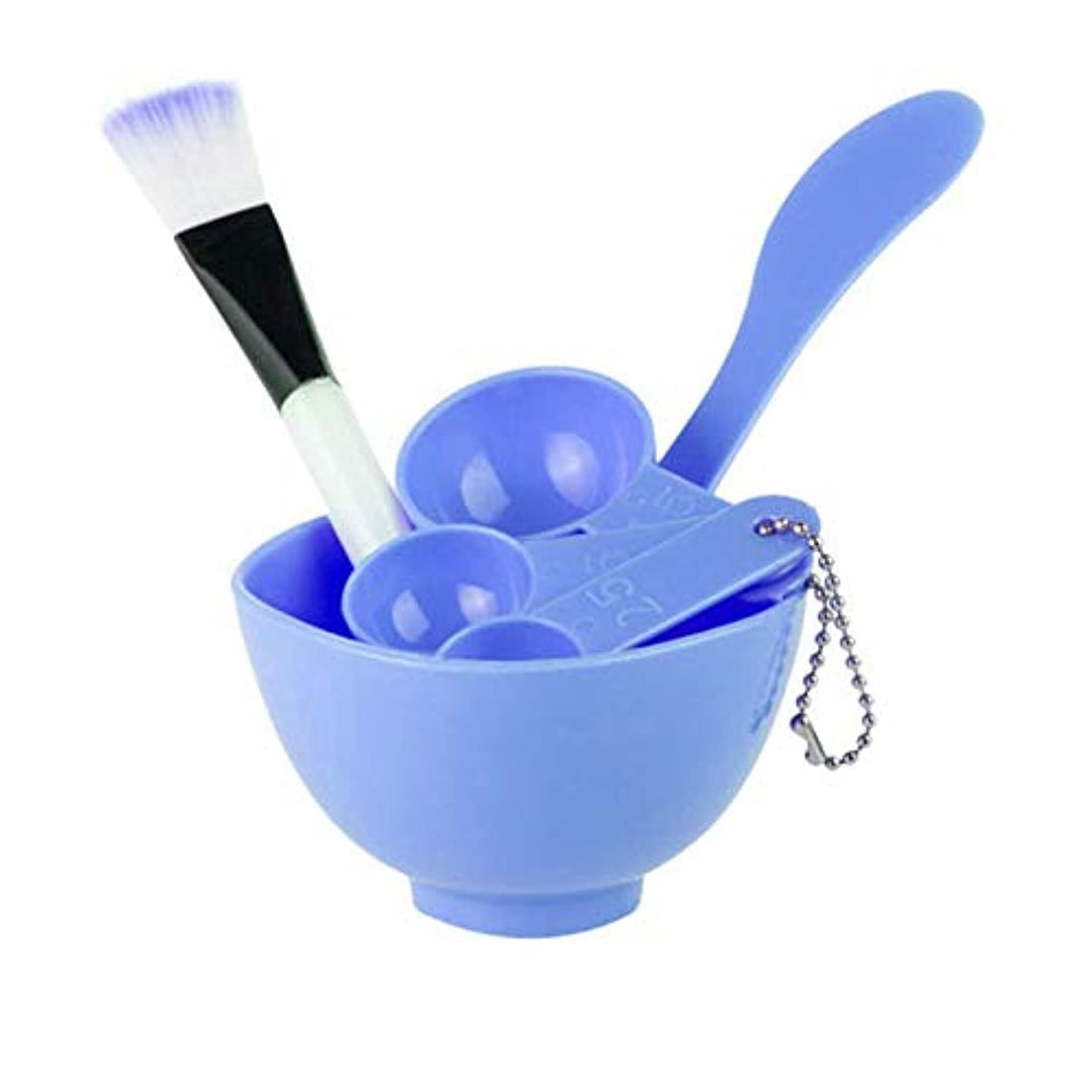 Women's, girl's 4 in 1 facial mask mixing stick, bowl, brush, spoons set - Assorted colors