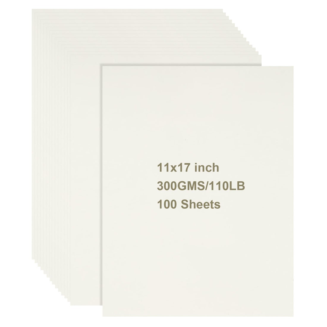 YOUNTHYE 100Sheets White Cardstock 11x17 Cardstock Paper Heavyweight Cardstock Sheets 110 lb Cardstock for DIY Crafts Cards Making, Invitations, Scrapbook Supplies, Bussines Card, 300 GSM