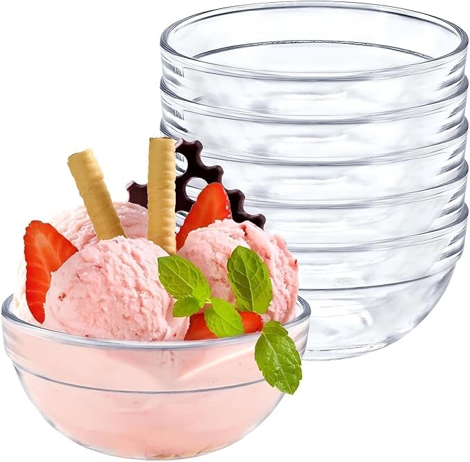 Volora 6 Pieces Glass Bowls Small Dip Cups Kitchen Small Bowls Dessert Bowls Sauce Serving Bowls Snack Sauce Bowls Dessert Bowls Snack Bowls Sauce Bowls