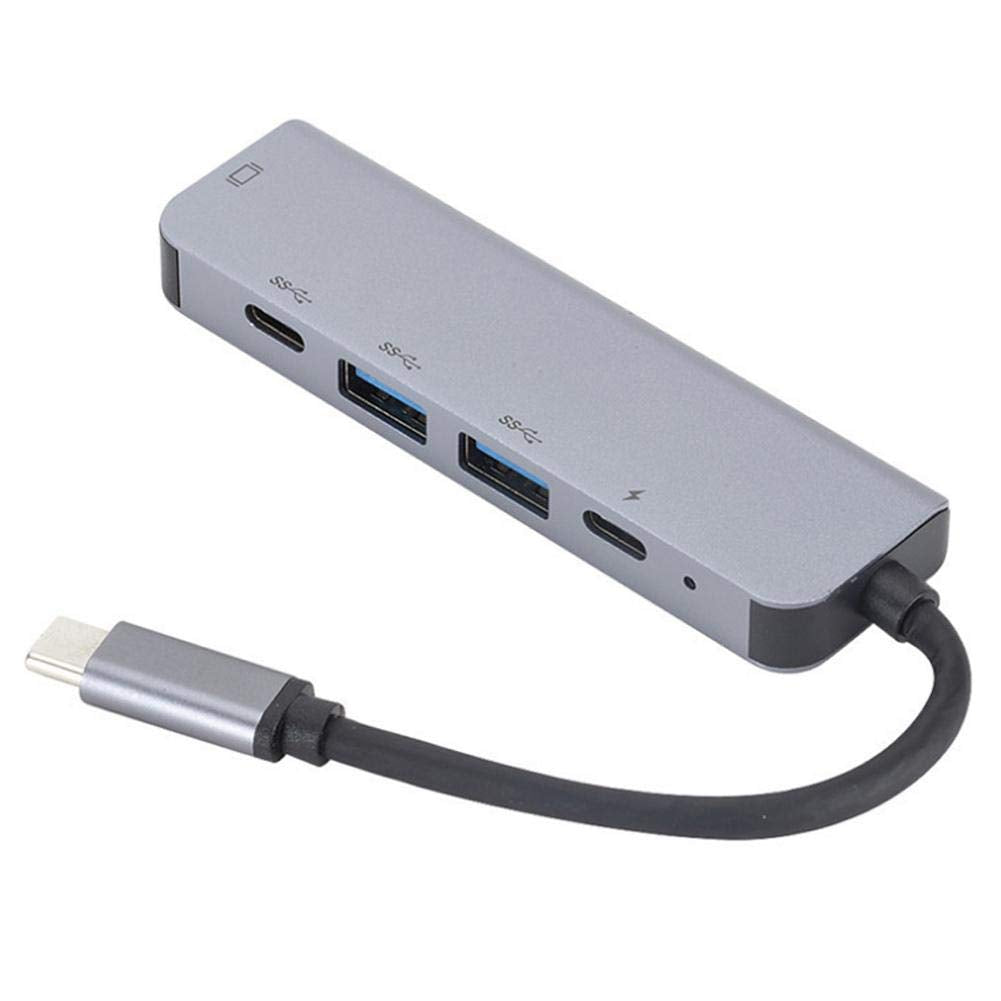 Dioche USB-C Hub, 5-in-1 USB-C Adapter with 4K HDMI, HD-PD High Speed Transmission Multi-Function Converter Adapter