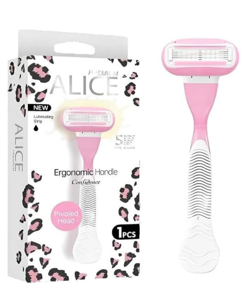 ALICE Premium Women's Razor with Five Layer Blade, Is What Your Skin Deserves – Silky Smooth, Effortless Close Shave (Multiple Colors) - Single Head Shaver