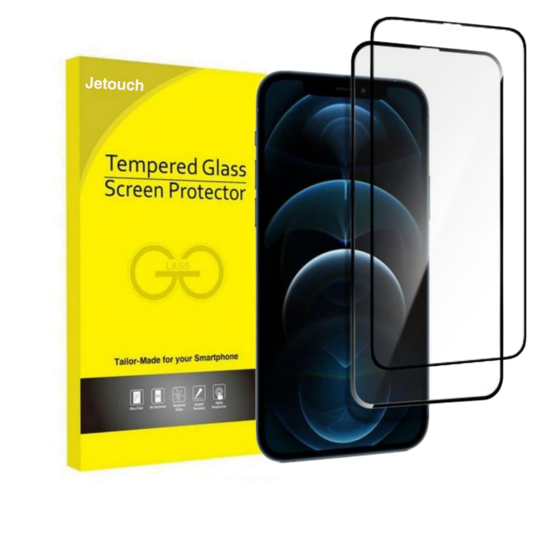 Screen Protector Super Glass 2pack You can only get the original product from 3M Store Tempered Glass Screen Protector Compatible With iphone (frame Black, original Screen 12 Pro/iPhone 12)