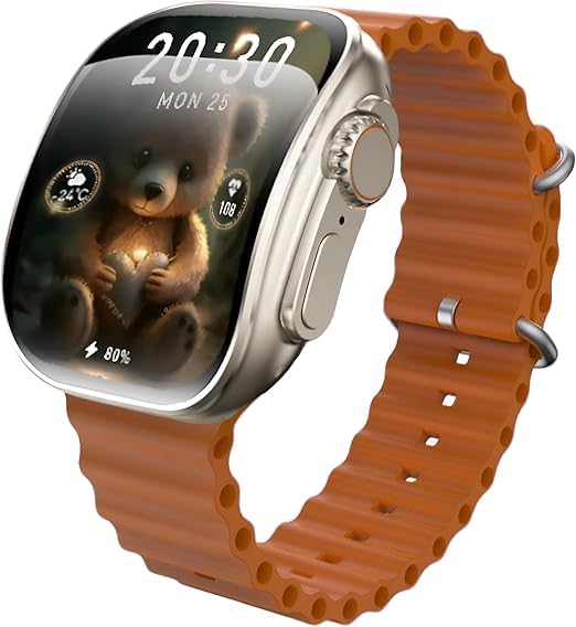 X10 Ultra3 Curved Screen Smart Watch NFC, Elegant Design 49MM, Fitness Tracker, Calls Wireless Charging, wearfitpro mobile app in IOS & android store, for men and women (Orange)